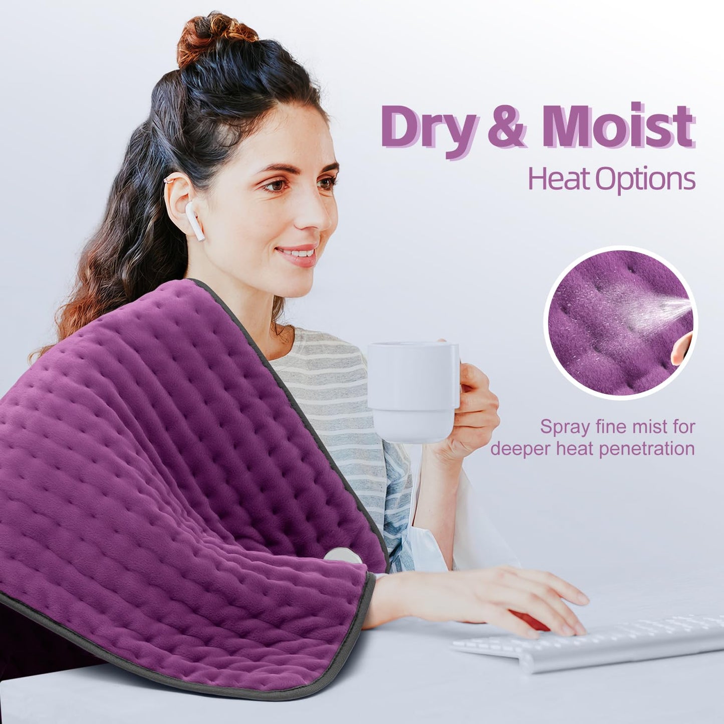 XXXL Heating Pad for Back Pain Relief, Heated Pad for Neck/Shoulders/Legs/Knees/Feet/Cramps, 6 Heat Settings Auto-Off, Heat Pads for Women, Birthday Mothers Day Gifts for Mom Wife Grandma Her, 17"x33"