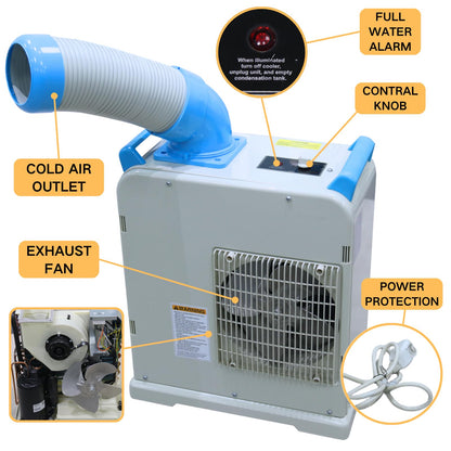 Amarite Industrial Spot Air Conditioner – 6000 BTU Portable Air Cooler with R32 Refrigerant, Mobile Spot Cooler for Indoor/Outdoor Use