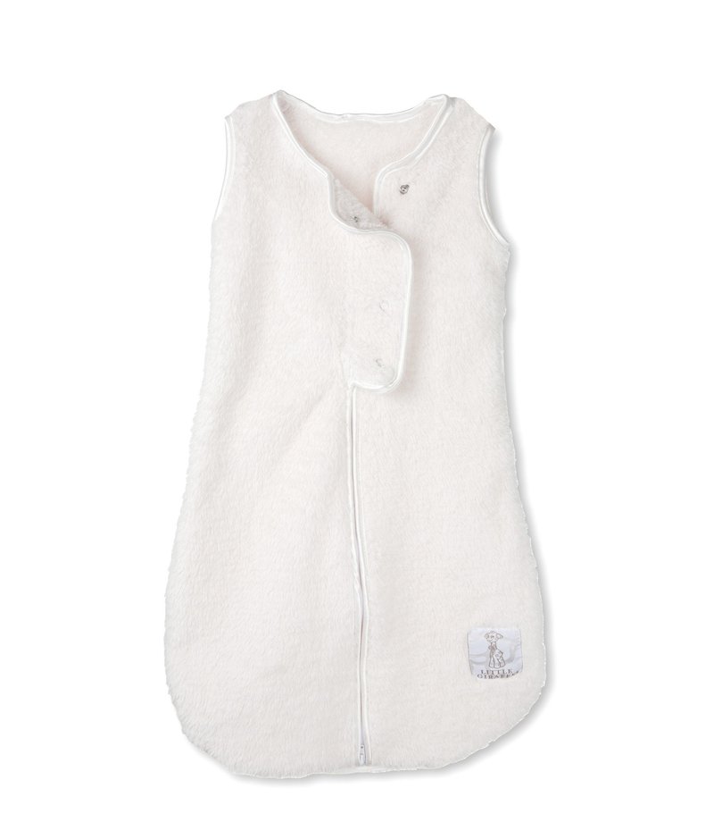 Little Giraffe Chenille Dream Sack, Cream - 1 TOG Sleep Sack 0-6 Months with Double-Zipper Design for Easy Diaper Changes - Ultra-Soft Baby Wearable Blanket with Chin and Zipper Guards