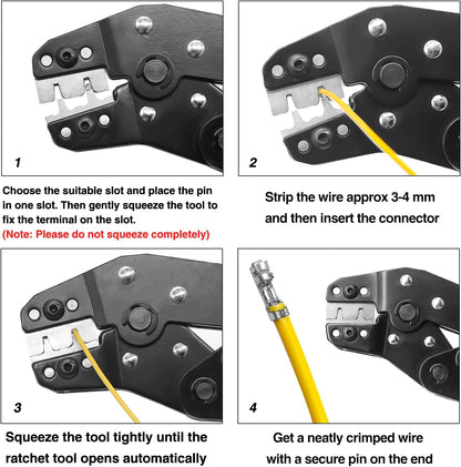Taiss Dupont Crimping Tool Kit Ratcheting Wire Crimper with 2.54mm 600PCS Dupont Connectors and 560PCS JST XH Connectors,Dupont Crimper,JST Crimper(0.08-0.5mm² 28-20AWG)