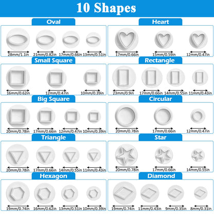 35PCS Mini Cookie Cutters Set, Fondant Cake Cookie Plunger Cutter, Plastic Biscuit Plunger, Geometric Shape Fondant Decorating Mold (Heart/Star/Circle/Square/Diamond/Triangle/Hexagon/Rectangle/Oval)