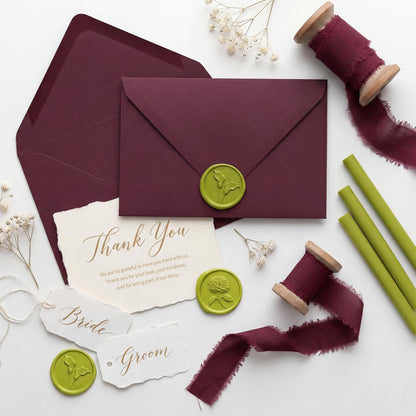 UNIQOOO Chartreuse Green Glue Gun Sealing Wax Sticks for Wax Seal Stamp - Perfect for Wedding Invitations, Thank You Card, Mailings, Wine Gift Wrapping, Christmas Gift, Pack of 16