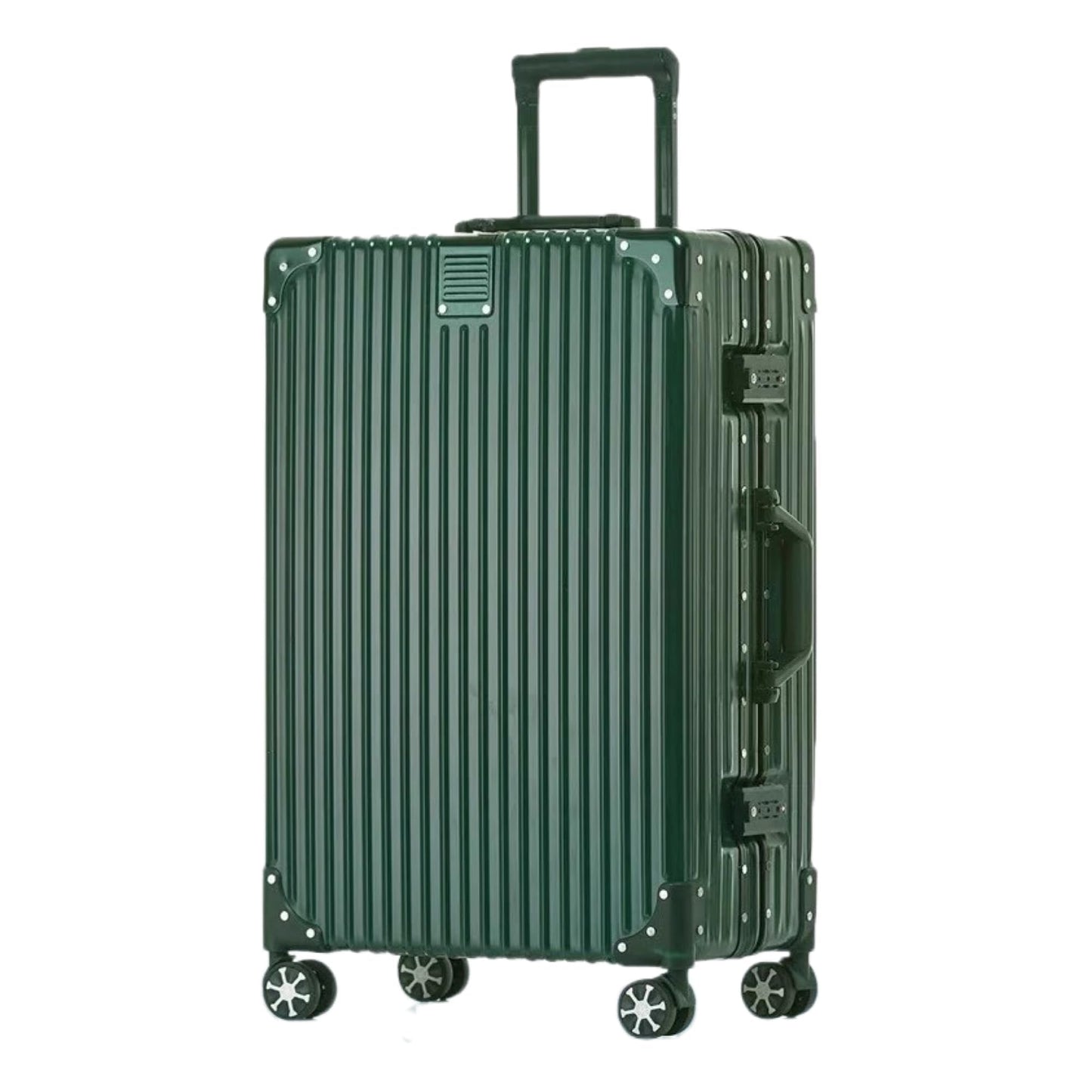 HotWay 3-Piece Luggage Sets with Aluminum Frame, PC Hard Shell Suitcase with Spinner Wheels and TSA Lock, Large Suitcase for Travel, Green