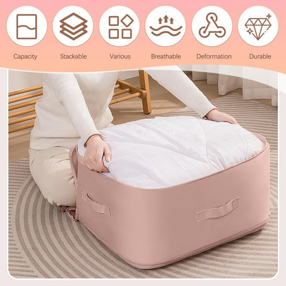 Ultra Space-Saving Self-Compression Organizer, Large Storage Tote for Clothes Compression and Moving Bedding
