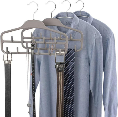 FairyHaus Belt Hanger Organizer 2 Pack, Non-Slip Tie Rack Holder for Belts, Ties, Jewelry, Scarves