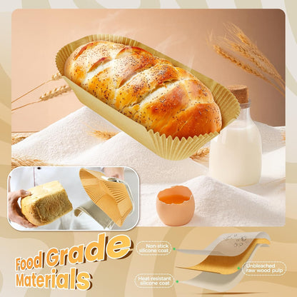 155Pcs 9x5 Inch Loaf Pan Liners, Disposable Bread Pan Liners, Non-Stick Loaf Pan Parchment Liners for Easy Cleanup