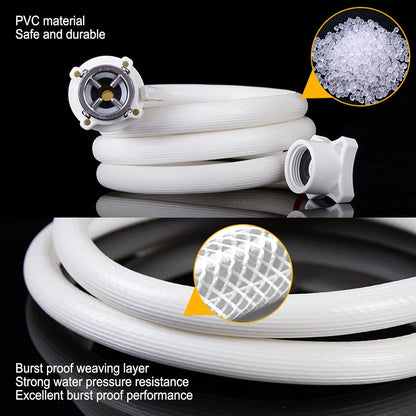 Washing Machine Water Inlet Hose, Double Buckle Fixation G3/4 Thread Soft PVC Hoses with Metal Connector (2m)