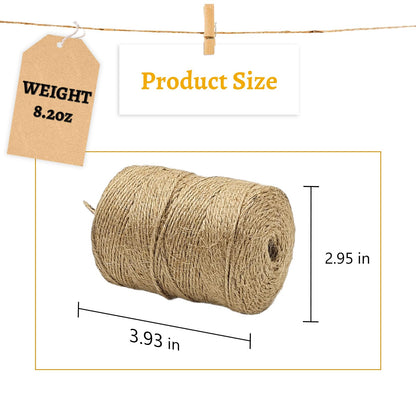 10 PCS Twine String Bulk 6000 Feet Long, 2mm Thin Jute Twine for Crafts, Hemp Rope Wrapping, Packing Gardening, Crochet Knitting Macrame Decor, 600 Feet Each Roll