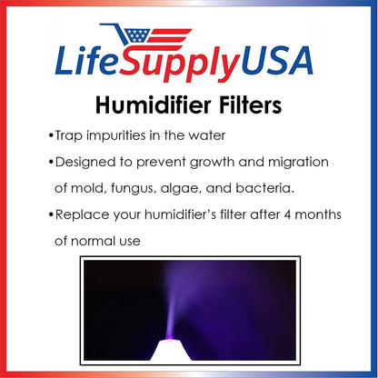 LifeSupplyUSA Humidifier Filter Compatible with Vicks WF2, Fits V3500N, V3100, V3900 Series, Honeywell HCM-350