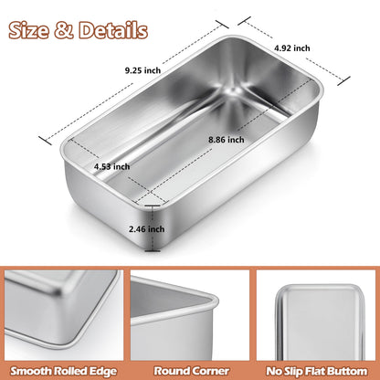 LIANYU Loaf Pans 9x5 Inch, 8 Pack Bread Pans for Baking, Stainless Steel Baking Pans, Loaf Tins for Homemade Bread Brownies and Pound Cakes, Dishwasher Safe