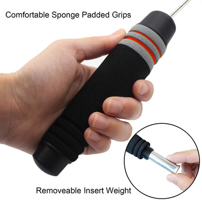 Benvo Weighted Ropeless Jump Rope Cordless Speed Rope Skipping Rope for Double Unders, Exercise, WOD, Boxing, MMA Beachbody Training Fitness- Updated Version