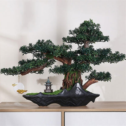 WANGHAI2024M Artificial Trees Modeling High-end Luxury Hotel Living Room Desktop Ornaments Simulation Tree Bonsai Fake Greenery Landscaping Artificial Bonsai