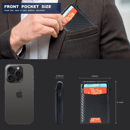 GAJOFO Slim Wallet for Men - Minimalist Mens Wallet with Money Clip，Slim Compact Wallet with Money Clip & ID Window,Pop Up Card Wallet, Metal Aluminum Credit Card Holder Bifold Wallet (black)