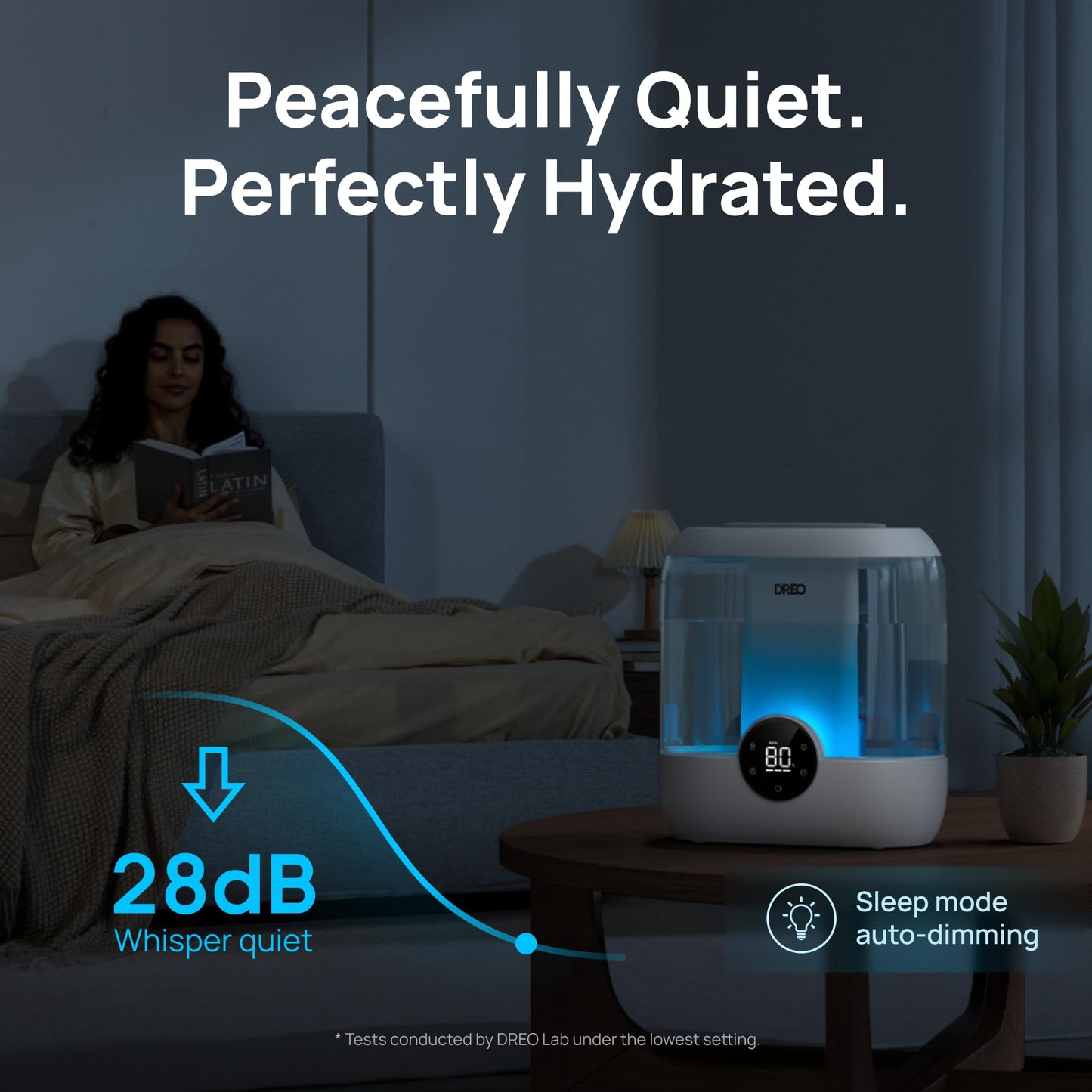 Dreo Smart Humidifiers for Bedroom, 6L Top Fill Supersized Cool Mist Humidifier for Large Room, 60 Hour Runtime, Quiet Ultrasonic Humidifier for Plants, Baby, Indoor, Home, Night Light, Black