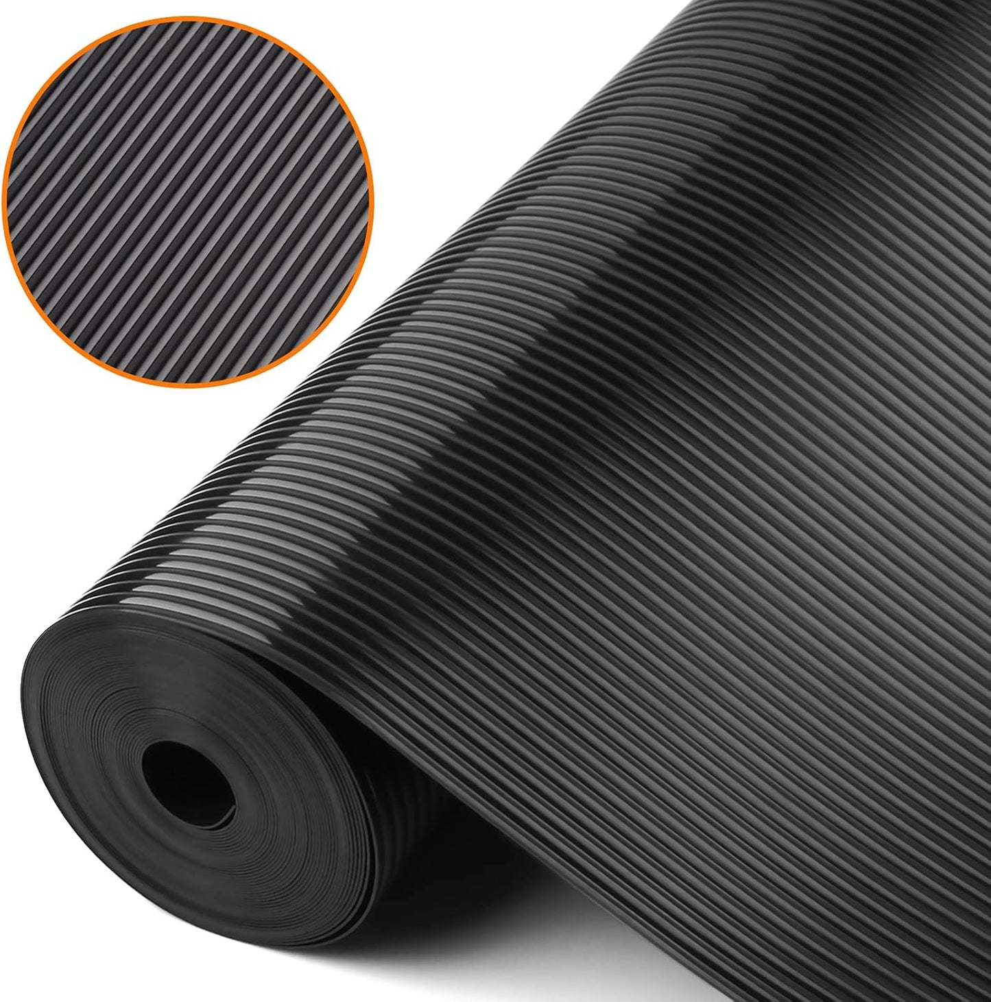Black Shelf Liners for Kitchen Cabinets - Non-Adhesive Waterproof Washable Drawer Mat Liner for Bathroom and Pantry