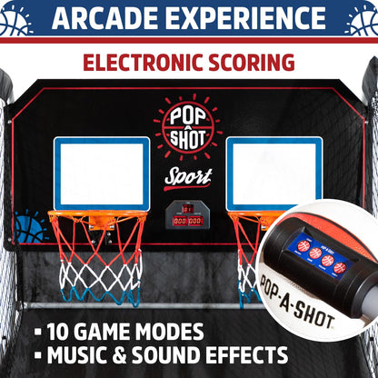 Pop-A-Shot Official Dual Shot Sport Arcade Basketball Game (Black and Blue)