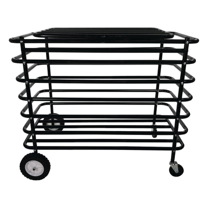 Champion Sports Ultimate Lockable Ball Locker – Heavy Duty Powder Coated Steel Ball Locker with Swivel Caster and Rear Wheels – Hinged Lid - Holds Up to 30 Balls – Black