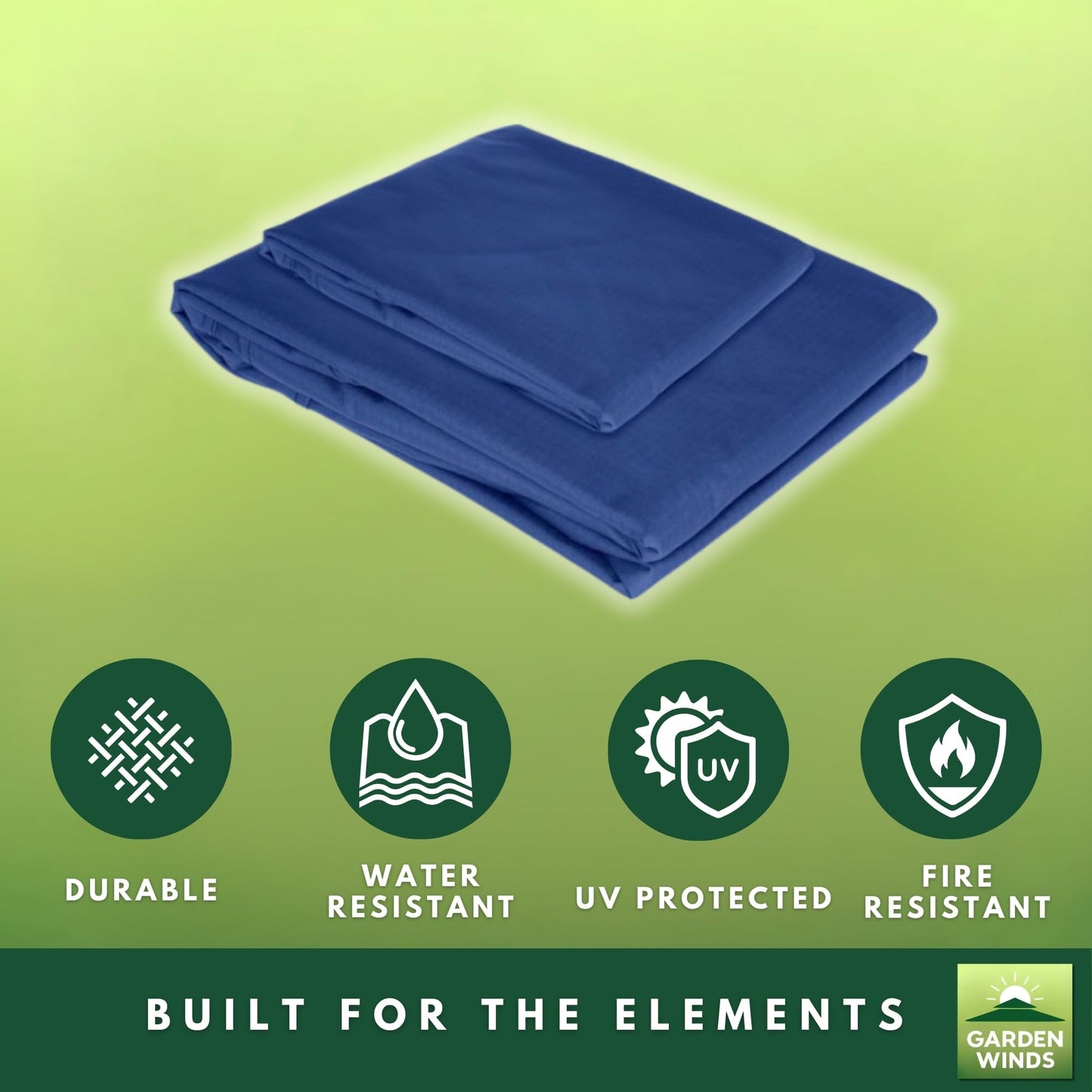 Garden Winds Reinforced RipLock 350 Replacement Canopy Top Cover Compatible with Domed 10’ x 13’ Gazebo Models L-GZ822PCO, D-GZ822PCO - True Navy