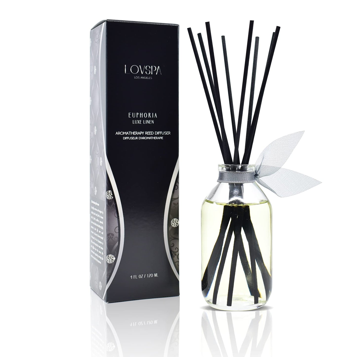 LOVSPA Reed Diffuser Set, Smoked Vanilla Scented Oil Diffuser with Sticks, Home Fragrance Accessories for Bathroom Shelf Decor, Aroma Diffusers for Home or Office Fall Decor, USA Made