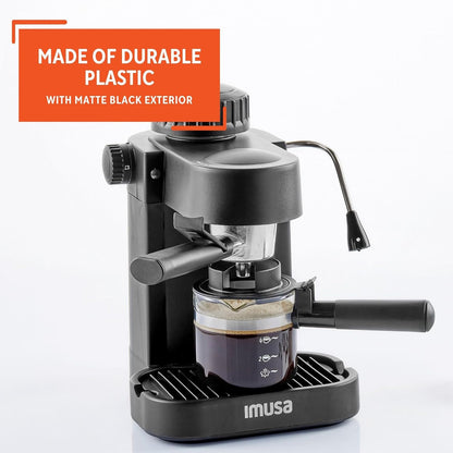 IMUSA USA GAU-18202 4 Cup Espresso/Cappuccino Maker, 120 Volts, Black
