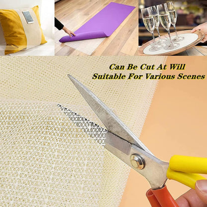 Xrrxy Anti Slip PVC Tablecloth Underlay, Adjustable Foam Mat, Anti-Skid Rug Pad Gripper Table Mat, White