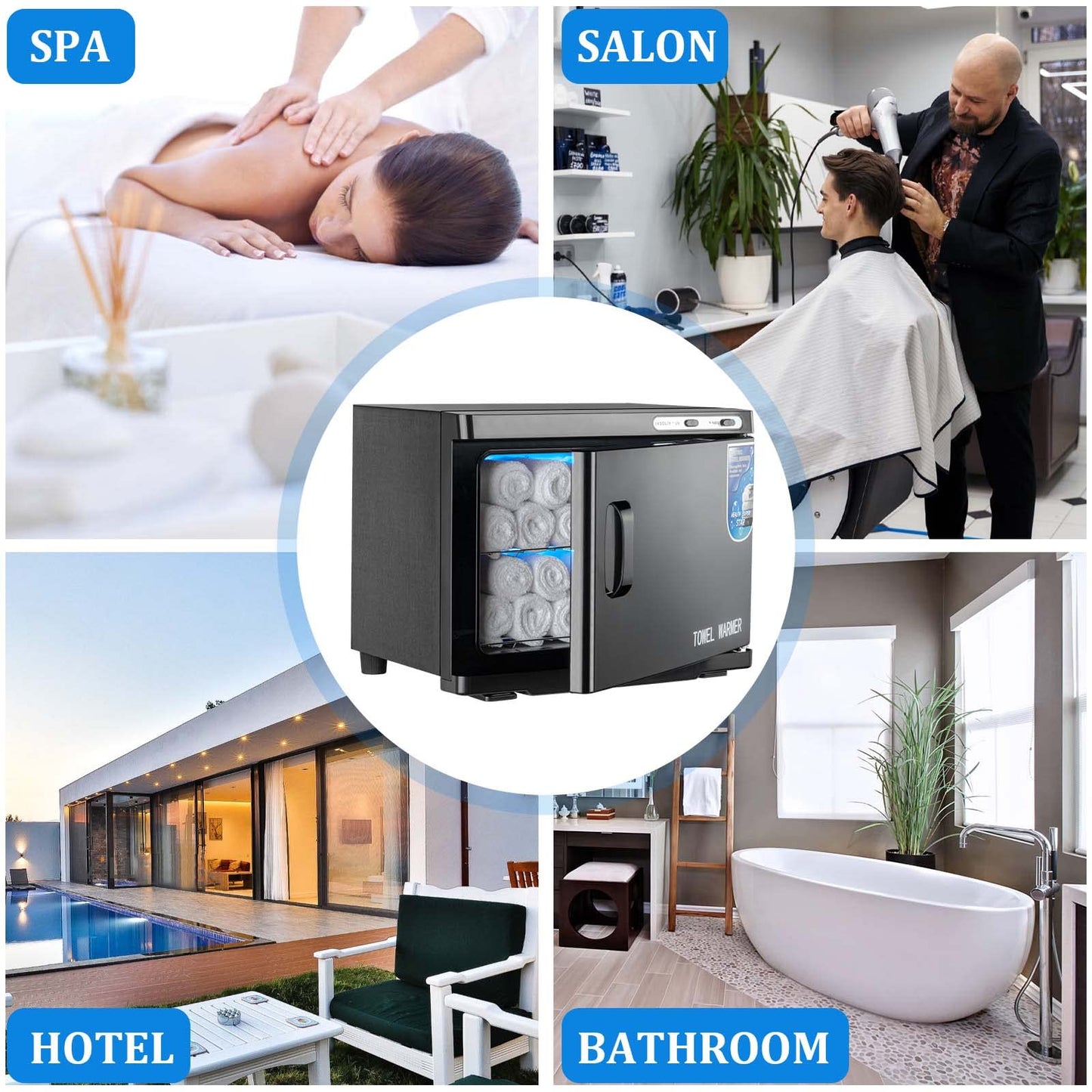 Small Hot Towel Warmer for Spa Home Salon Esthetician 2-in-1 5L Mini Personal Hot Towel Cabinet Towel Warmers Spa, Fast Heating Towel Heater Towel Steamer for Facials…