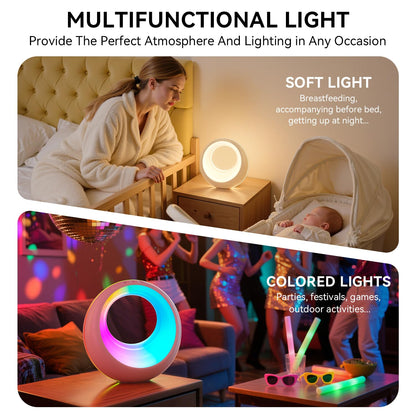 Auxmir LED Night Light Bedside Lamp Touch and Remote Control Dimmable Tabletop 13 RGB Colors Changing 5 Brightness Adjustable Rechargeable Portable Lamp for Baby Kids Nursery Bedroom Bathroom Camping