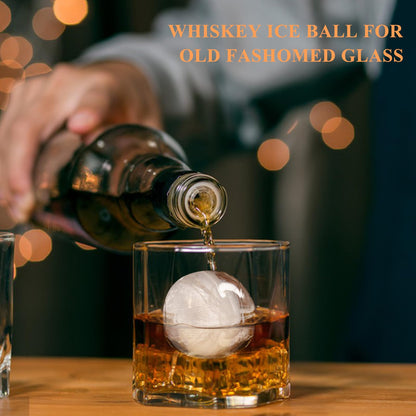 AIBIRUI Round Ice Cube Mold,8 PCS x 1.8 in Whiskey Ice Cubes,Circle Ice Cube Tray with Lid,Large Ice Ball Maker Mold Sphere Ice Cube,Large Ice Cube Molds for Cocktails,Coffee(Round Ice Cube Mold,Blue)