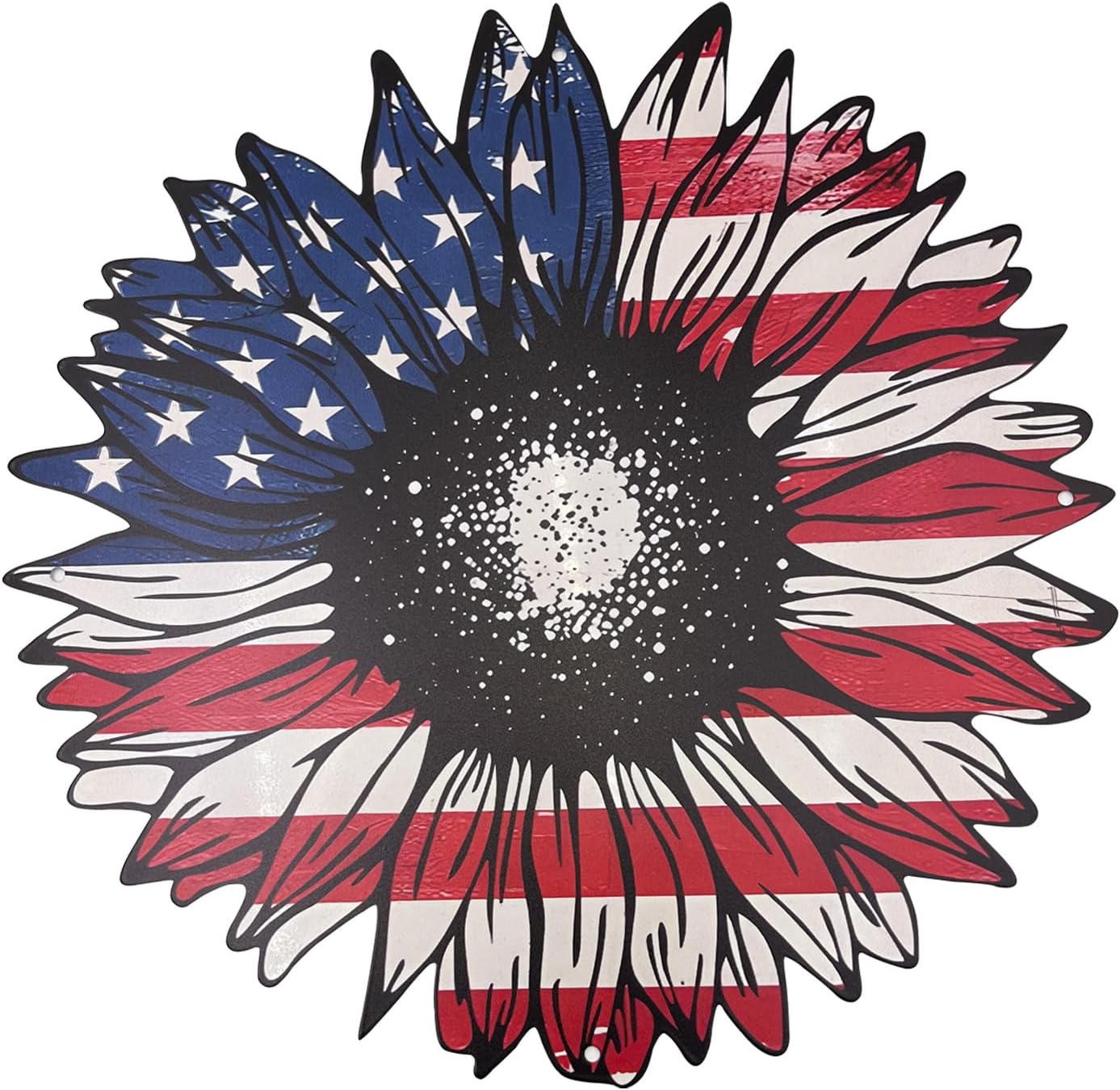 Heoclao 11.81'' American Flag Metal Wall Art, National Flag Metal Sculpture for Home Office Decor