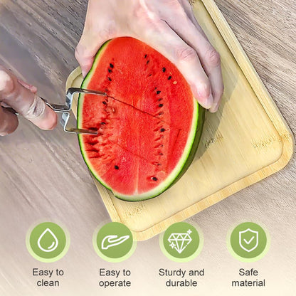2026 Watermelon Chunks Slicer, Stainless Steel Watermelon Cutter Tool for A Wide Variety Watermelon, Cantaloupe, Honeydew, and More, New Cube-Cutting Fruit Slicer Easily Slicing & Serving