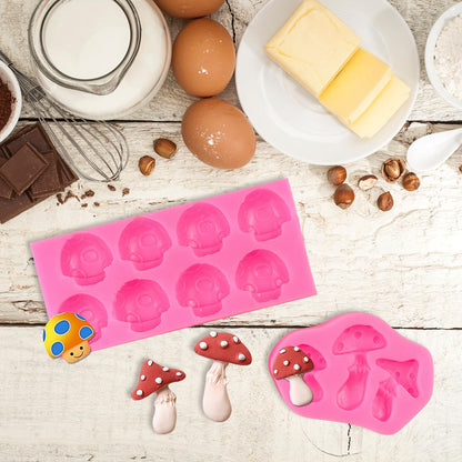 Mushroom Chocolate Molds, Mushroom Shaped Silicone Molds, Cute Candy Vegetable Fondant Molds, Cake Candy Chocolate Polymer Clay, Gummy, Crafting Projects Cupcake Topper Decor
