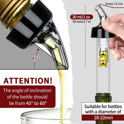 Automatic Measured Bottle Pourer - Quick Shot Spirit Measure Pourer Drinks Wine Cocktail Dispenser Home Bar Tools - 1oz/30ml (12 pack)