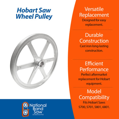 National Band Saw Meat Saw Wheel Pulley - Compatible with Hobart Parts 5700, 5701, 5801, 6801, ML-109653-0000Z
