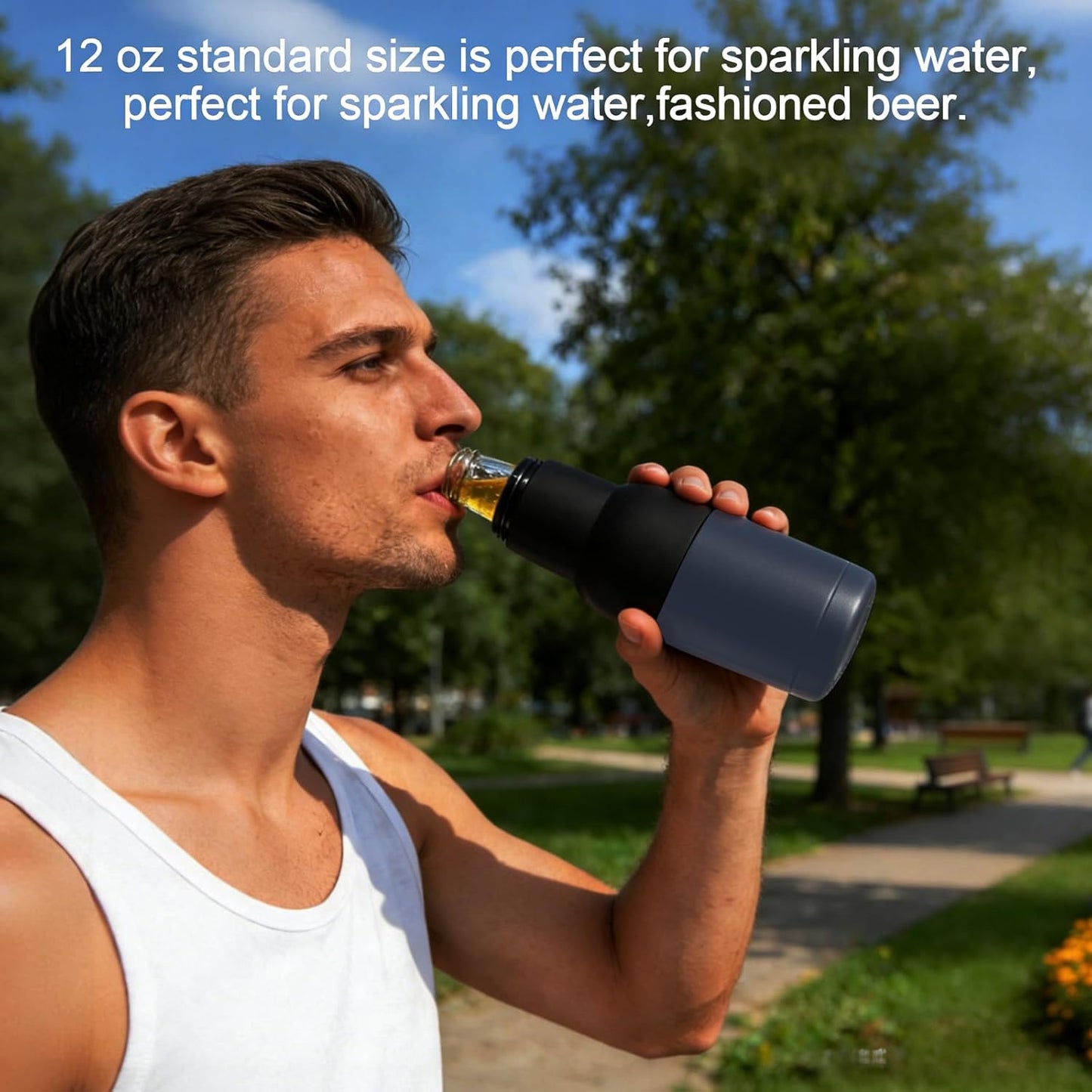 12Oz 3 1 Vacuum Insulated Double Walled Stainless Steel Beer Soda Bottle and Can Cooler with Beer Opener, in Slim Can