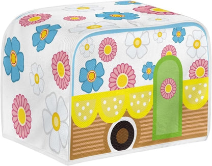 chaqlin Toaster Oven Cover - 4 Slice Kitchen Beauty Appliances Cover with Cute Stripe Flower Print