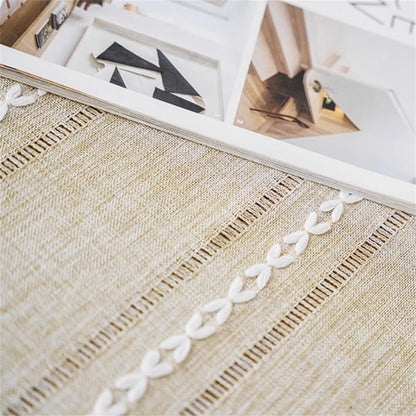 17.7 39.4inches) Bedside Table Cloth with Tassel Small Table Cover for Nightstand,Bedside Table TV Microwave (Coffee, *