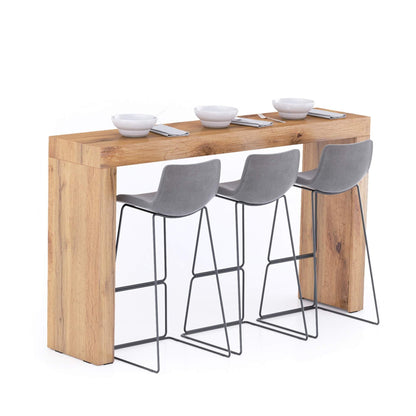 Mobili Fiver, Evolution High Table 70.9 x 15.7 in, Rustic Oak, High Top Table for 3 People, Bar Table, Kitchen Island, Counter Height Bar Table, Italian Furniture