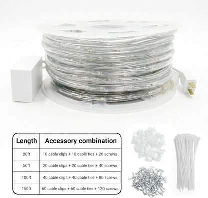 20ft 8 Rope Lights Outdoor, Connectable & Flexible Tube Lights with Modes Controller,Waterproof Multicolor LED Rope