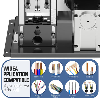 Wire Stripping Machine, 0.06''–1.18'' Automatic Electric Wire Stripper, Heavy Duty Copper Wire Stripping Tool with Aluminum Frame for Scrap Copper Recycling, DIY Cable, Romex, Industrial Use
