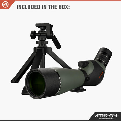 Athlon Optics 20-60x80 Dual Focus Forerunner Spotting Scope - ED Focal Lens with Tripod