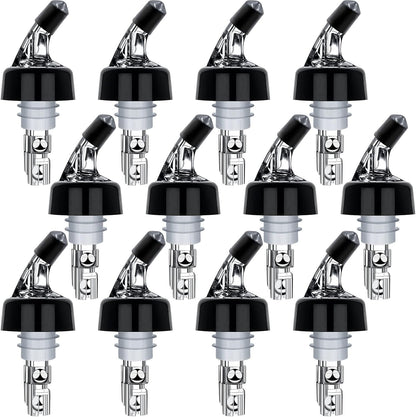 Automatic Measured Bottle Pourers Pack of 12 Liquor Bottle Pourers 1 oz (30 mL) Quick Shot Spirit Measure Wine Pourer Spouts Drinks Wine Cocktail Whiskey Dispenser Bartender Home Bar Tools (12pcs)