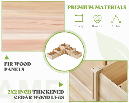SPECRAFT Raised Garden Bed 3-Tier Outdoor Planter Box, Fir Wood with Dividers, Shape Adjustable, Tool-Free Assembly, Ideal for Growing Vegetables, Herbs & Flowers