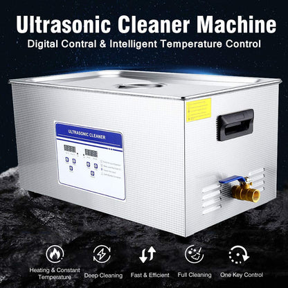 Anbull 22L/5.8Gal 480W Industrial Ultrasonic Cleaner Machine with 304 Stainless Steel and Digital Timer Heater for Wrench Tools Industrial Parts Mental Instrument Apparatus Cleaning