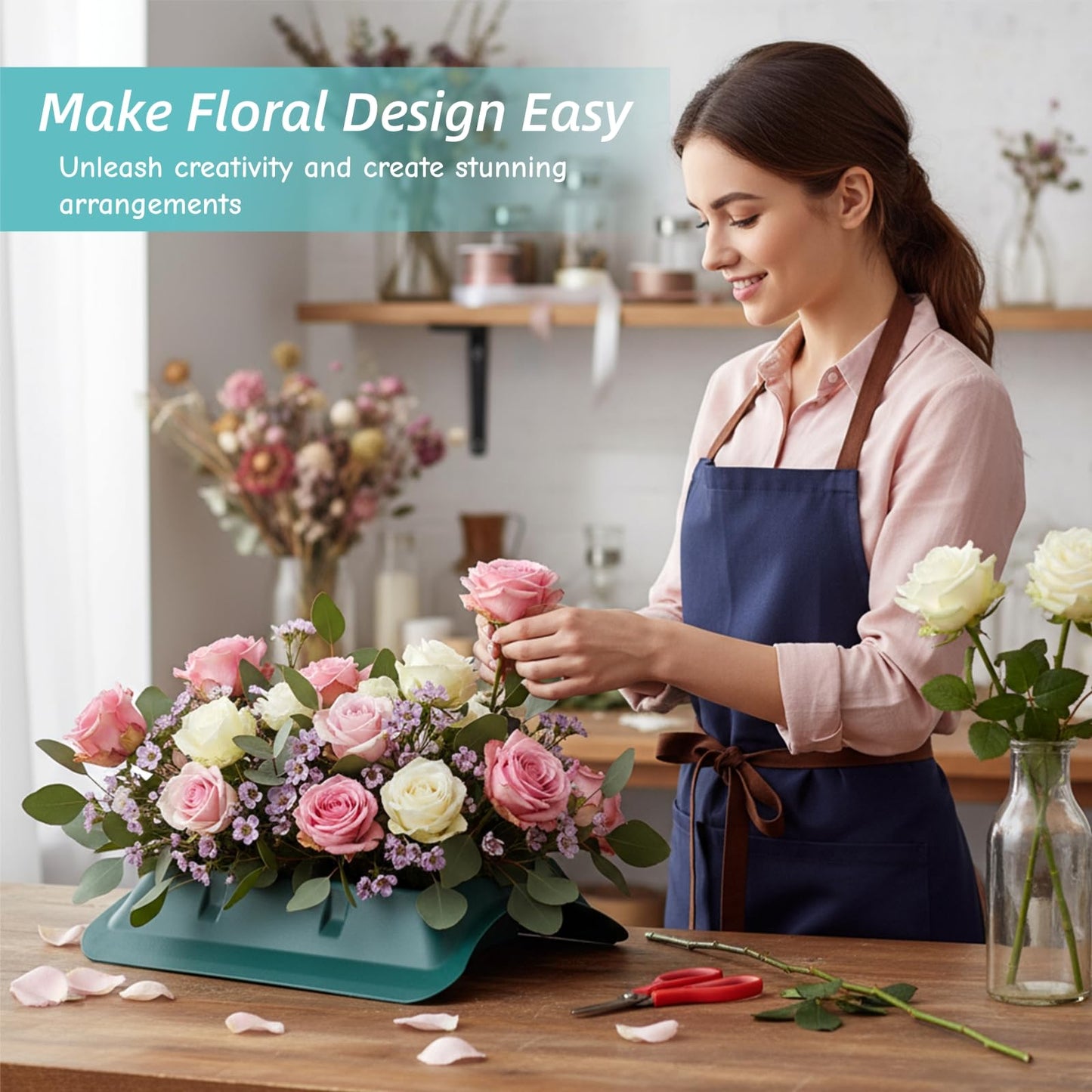 Jowgut 3 Pack Floral Foam with Bowl Kit, 12.8"L × 11.2"W × 2.8"H Large Rectangle Flower Arrangement Base Casket Saddle, Plastic Flower Foam Blocks Funeral Supplies for Table Party Wedding Festival