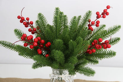 KLEWEE 60 Pcs Artificial Pine Branches, Christmas Tree Filler Branches, Realistic Faux Christmas Greenery Green Plants Pine Picks and Stems for Christmas Decorating Crafts Vase DIY Wreath Garland