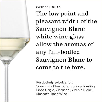 ZWIESEL GLAS Pure Saugivnon Blanc White Wine Glass (Set of 4), Graceful Wine Glasses for White Wine, Dishwasher-Safe Tritan Crystal Glasses, Made in Germany (14 Ounce)