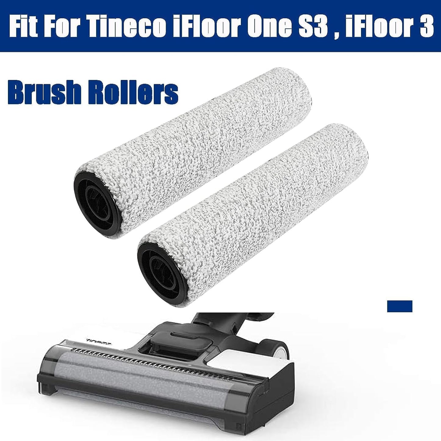 Replacement Roller Brush for Tineco iFloor 3/Floor One S3/iFloor 2, Cordless Wet Dry Vacuum Cleaner, 2 Pack