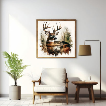 JYXSJYYD 5D DIY Deer Diamond Art Kits for Adults,Diamond Paintings Kits for Beginners,Paint By Diamonds Dot Full Drill Gem Art Crafts,Home Wall Decoration 13.8x13.8 Inches.