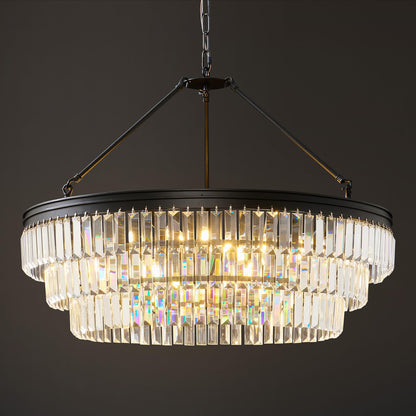 Black Modern Round Crystal Chandelier: 28" K9 Luxury Crystals Contemporary Chandeliers for Dining Room Lights over Table - Adjustable Large Light Chandelier for Bedroom Living Kitchen Entryway Foyer