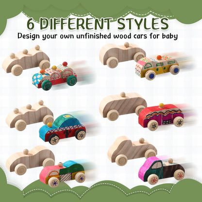 WinnerWhy Baby Shower Game Sign Kit Includes 32 Unfinished Wooden Car Blocks, 12 Markers, and a Prize Decoration Sign for Baby Shower(Animal) Bridal Party Gifts(Animal)